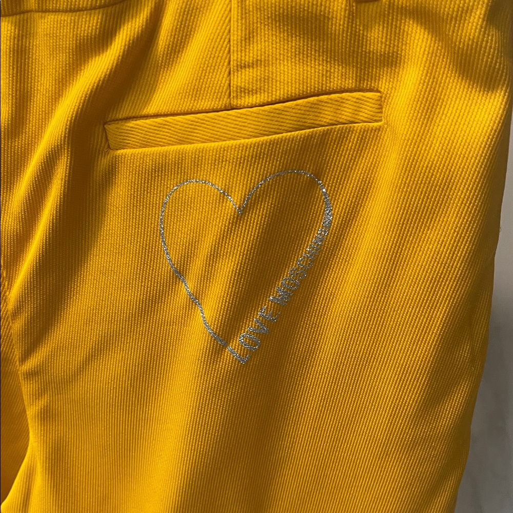 Love Moschino Mustard High Waist Shorts - Picture 6 of 7